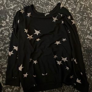 Black star print sweater
